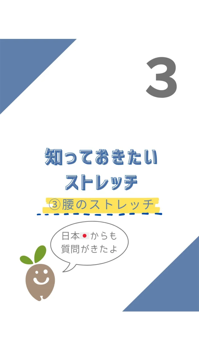 ☻︎
こんにちは、ヨガトハリです。
　
いよいよ春かも？という日中をよそに
朝晩はキュッと冷え込んだり
寒暖差が生む筋肉の張りのせいで
季節の変わり目はギックリ腰の急患が多いこと。
　
予防は日々のストレッチから、です！
　
　
【ストレッチシリーズ episode3】
一腰のストレッチー
セルフケアの定番、ストレッチ。
楽しく続けられていますか？
　
episode1ではハムストリング（モモ裏）を
episode2では前モモ（大腿四頭筋）を扱いました。
で、今回は腰です。
患者さまからリクエストをいただいたので
わかりやすいものを、といろいろ考えました。
ストレッチに大事な基本のキをまとめた過去回
0、1、2と振り返りながら
見ていただけるとわかりやすいと思います。
　
✔️座りっぱなしのデスクワークも
✔️立ちっぱなしの接客業も
✔️耐えず動くスポーツシーンも
腰の張りにつながるのは
「ぱなし」
つまりオーバーユースです。
何をしていても動きに関与する腰は
まさに"身体の要"です。
　
首から尻尾まで
26個の背骨を滑らかに動かしたり
身体の真ん中で緻密にバランスをとるために
腰の筋肉は形状、配置もさまざま。
だからストレッチは筋肉名よりも
"層"と"動き方"で分類した方が確実な気がします。
　
【１.層で分類】
・表層→広背筋（背中や腕の動きに関与）
・浅層→脊柱起立筋群＊（主に反る動き）
・中間層→腰方形筋＊（主に上体を横に倒す）
・深層→多裂筋（主に捻り動作と安定）
・最深層→大腰筋（股関節の動きに関与）
注）＊は深層にまたがって存在
　
【２.動きで分類】
・反る動き（縦）→脊柱起立筋群
・倒す動き（横）→腰方形筋
・捻る動き（斜め）→多裂筋
かなりの意訳にはなりますがご容赦を。
　
　
腰のストレッチで特に大事なのは
『まず前屈から入ること』と
『動きをミックスしないこと』です。
　
腰の正しい配置はちょっと反っているので
横や捻りから頑張ってしまうと
「反る」はたらきを助長してしまいます。
だからまず前屈、そこに他をひとつずつ足す、
これを守ると比較的伸びを感じやすいです。
　
リールでは疲労感の出やすい
腰方形筋から伸ばす方法をご案内しています。
肋骨と骨盤をつなぐ形状から
上体をかしげる動作をする筋ですが、
骨盤周りや体幹の筋肉に代わって
歩行時の身体を支え安定させるために使いがち。
また座る時に脚を組みたくなる方、
さらに肩掛けカバンを持つ方、
この筋に左右差が出がちなので
じっくり伸ばしてあげてください。
　
それでもどこかに詰まる感じがある時は
背中やお尻、股関節からの影響かもしれません。
No.1以外の痛みは影に隠れていますから
まずは腰を伸ばしてみてから
ひとつずつ見つけて解決しましょう。
その日その時の身体に合わせたストレッチ、
迷った時は一緒に組み立てますので
いつでもご相談ください。
　
　
ヨガトハリからの発信が
皆さまの日々のパフォーマンス向上に
少しでもお役に立てますように。
　
尚、リール内では
医学的な名称は最低限におさえています。
名前は覚えなくていいので動きを感じてくださいね。
　
　
#逗子鍼灸 #逗子ヨガ #ストレッチ